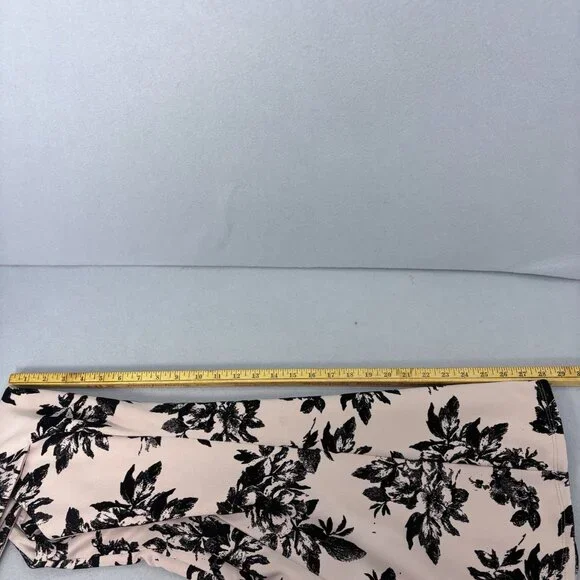 Y2K Teeze Me Tan Dress With Flocked Black Floral Pattern SZ 7 Fit & Flare,Flirty - Picture 8 of 9